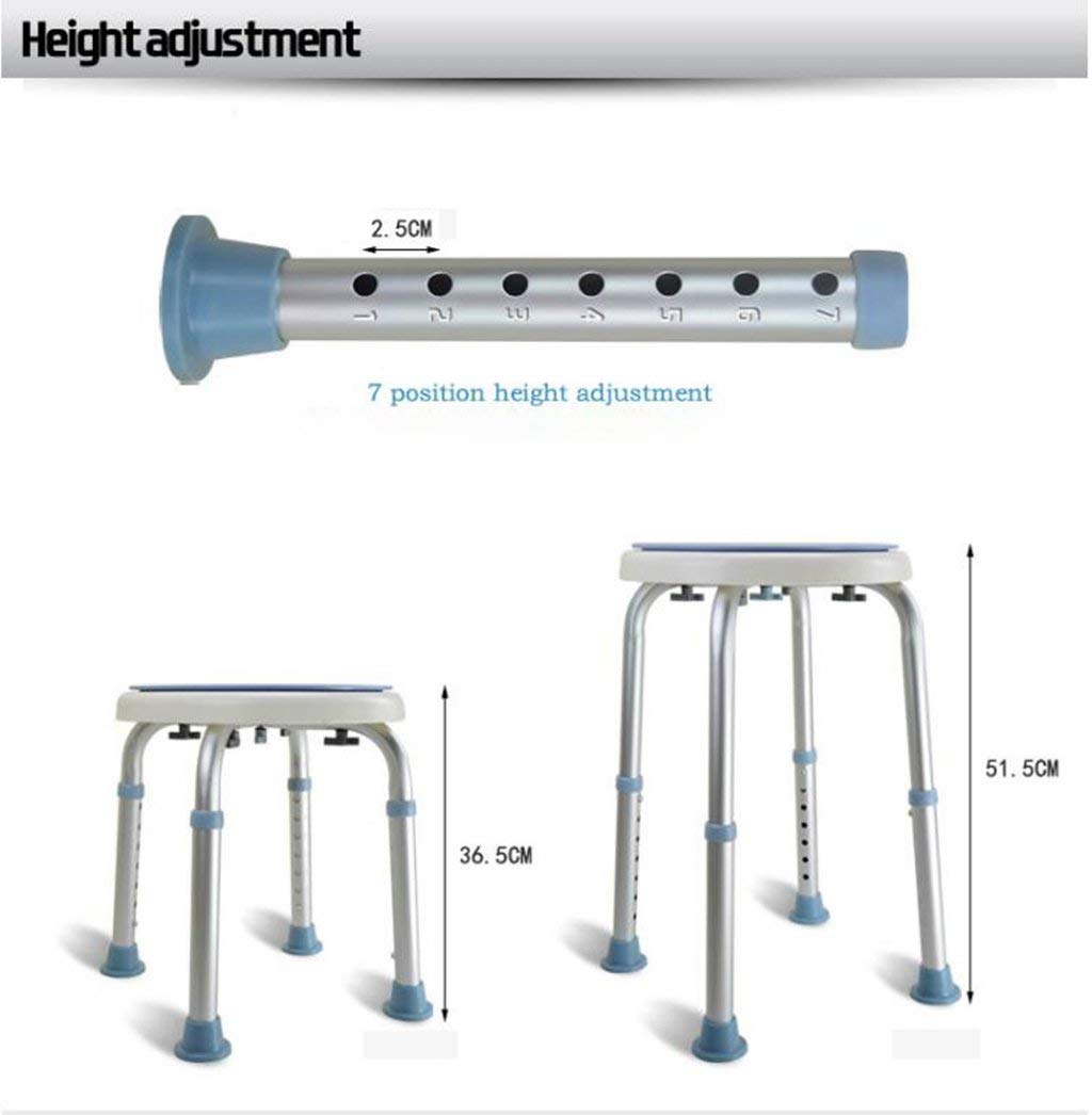 Taburete giratorio para bañera, asiento de ducha para ancianos con aleación de aluminio, taburete de baño antideslizante, reposapiés para mujeres embarazadas y silla de baño, peso de 136 kg
