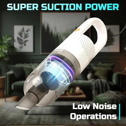 Image of Tomahawk TEV-363 Wet & Dry Vacuum Cleaner 350W, 0.5L Capacity, Lightweight 850g, 4m Cord, Portable Handheld for Home & Car Cleaning with Floor Brush, Crevice Nozzle & Extension Tubes (White)