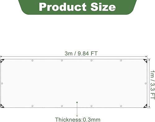 Miniatura 9 de uxcell Lona transparente de 6.56 x 16.4 pies con ojales, cubierta de lona de PVC de 0.465 in con borde reforzado, lona de vinilo de PVC impermeable