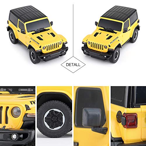 Rastar Rc Toy, 1/24 Scale Wrangler Jl Remote Control Rc Car, Rubicon Model Vehicle For Kids, Yellow #TOP4