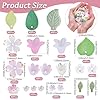 SUNNYCLUE 1 Box 500Pcs Leaf and Flower Bead Kit Acrylic Assorted Beads Set Cute Pink Spring Lily Cherry Blossom Green Leaves Loose Spacer for Jewelry Making Necklace Charms Craft DIY Supplies Women #1