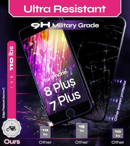 Image of Defenslim Screen Protector for iPhone 8 Plus / 7 Plus (2Pack), Easy Auto-Align Install Kit, 5.5 inch Tempered Glass, 9H Hardness, Ultra HD Clear, Case Friendly, EasyShield
