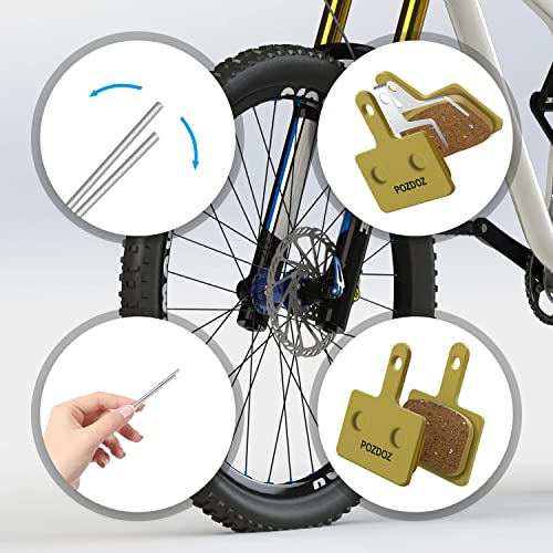 Pozdoz 4 Pairs Mtb Disc Bike Brake Pads For Trp Tektro Shimano Deore Br-M575 M525 M515 T615 T675 M505 M495 M486 M485 M475 M465 M447 M446 M445 M416 M415 M395 M375 M315 M355 C601 C501 - All-Metal #TOP4