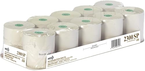 Miniatura 2 de NCCO Rollos de registro POS Papel de recibo de cocina 2 capas autocopiativas 3 pulgadas x 100 pies (1 caja de 30 rollos) Artículo 2300SP