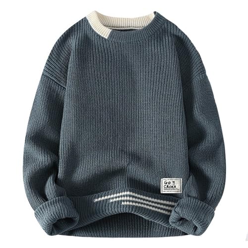 Pull en tricot pour homme à col rond classique pour l'automne et l'hiver
