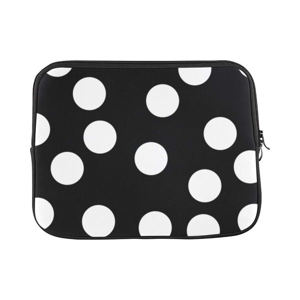 Design Custom White Dot Speckle and Black Background Sleeve Soft Laptop Case Bag Pouch Skin for MacBook Air 11"(2 Sides)