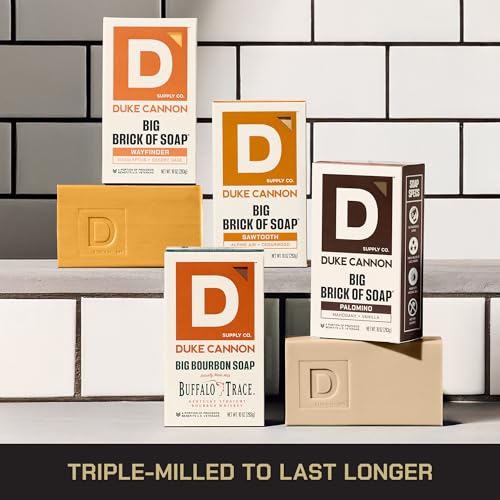Image of Duke Cannon Supply Co. Large Bar Soap Bundle - Men's Soap with Masculine Scent - All Skin Types - Wayfinder, Sawtooth, Bourbon & Palomino, 10 oz (4 Pack)