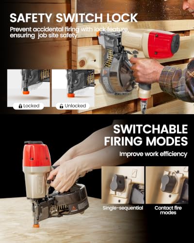 Image of meite CN65S Siding Nailer Pneumatic 15 Degree Coil Nail Gun 1-1 /2 inchto 2-1 /2 inch