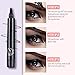 Magic Eyebrow Pencil, 2024 Upgraded 3D Waterproof Microblading Eyebrow Pencil Contouring Pen, 4 Tipped Precise Brow Pen, Natural Fine Stroke Microblading Eyebrow Pencil (A-Dark Brown)