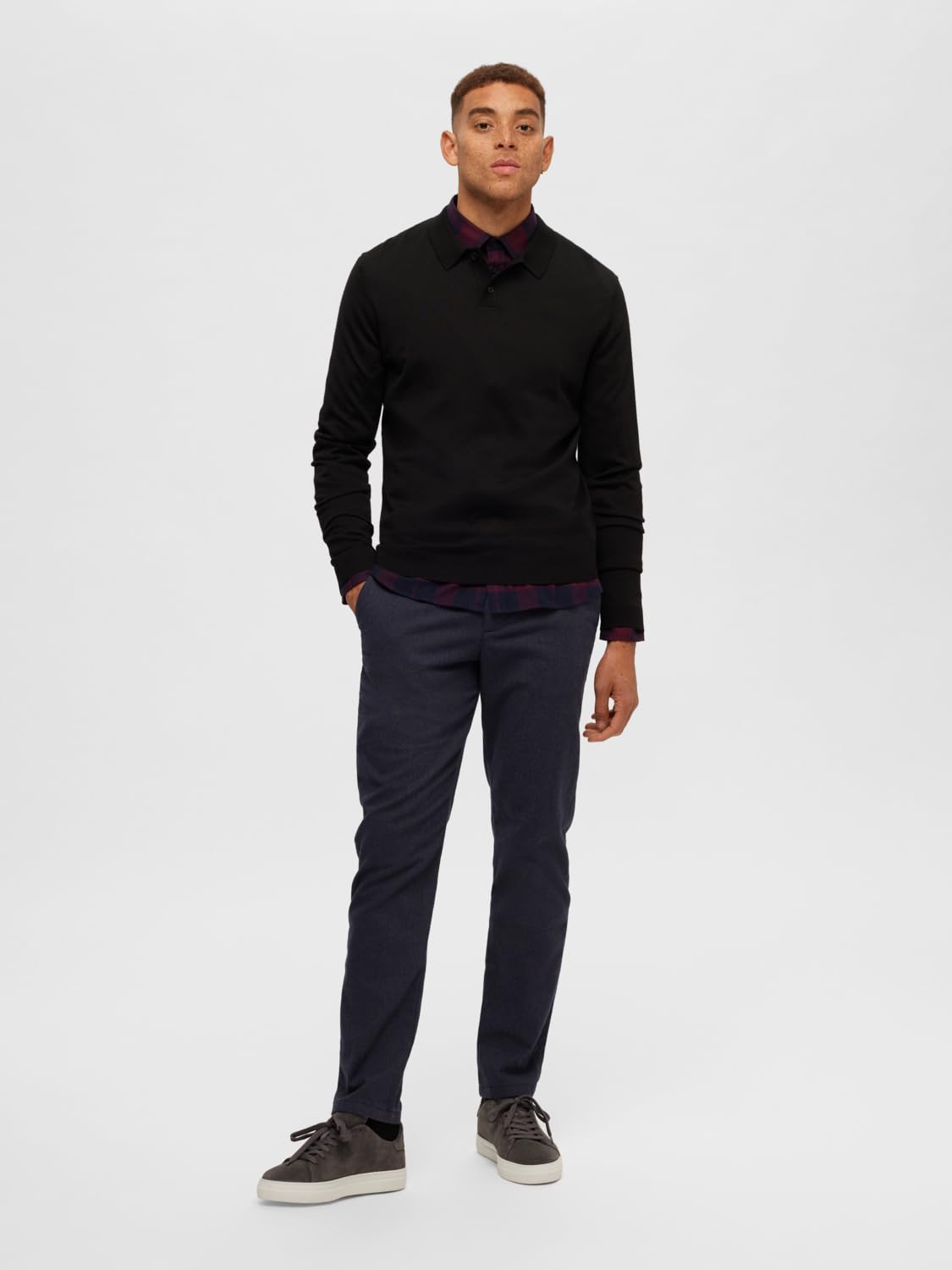 SELETED HOMME Herren Slhtown Merino Coolmax Knit Polo Noos Pullover
