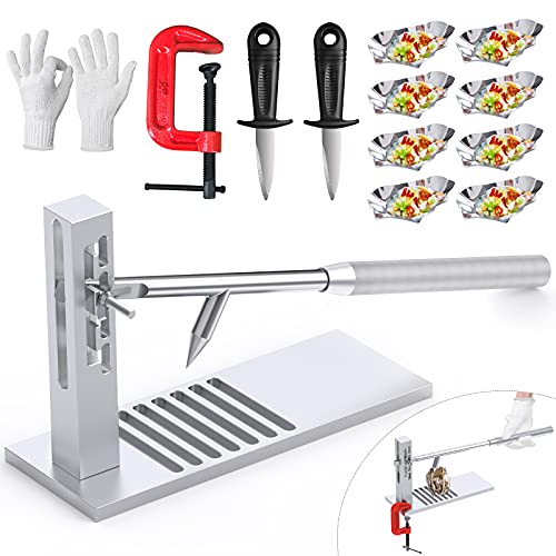 Abuytwo Oyster Shucker, Anti-Rust Oyster Opener with Stainless Steel Pry Stick with Non-slip handle Professional Seafood Oyster Shucking Knife for Hotel Buffets and Homes
