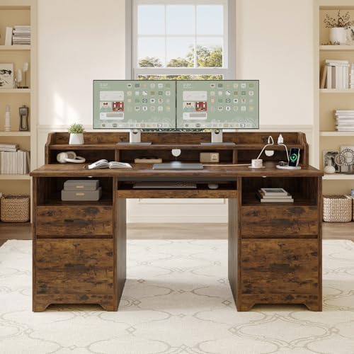 Bestier Office Desk with Keyboard Tray
