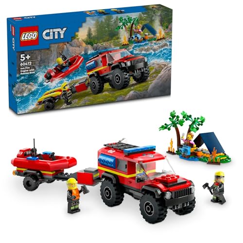 レゴ(LEGO) シティ 4WD消防車とレスキューボート おもちゃ 玩具 プレゼント ブロック 男の子 女の子 子供 4歳 5歳 6歳 7歳 消防車 ごっこ遊び 60412