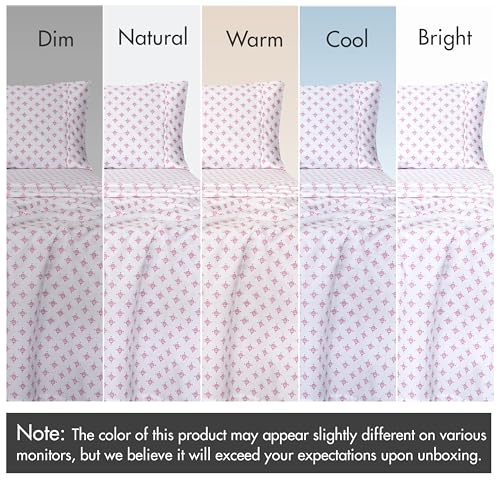 Image of RUVANTI 100% Cotton Percale Sheets Split King Size, Block Print Motif | Crisp Cooling, Deep Pocket 16 inch, Soft Breathable & Durable, Hotel-Style, 5 Piece Set