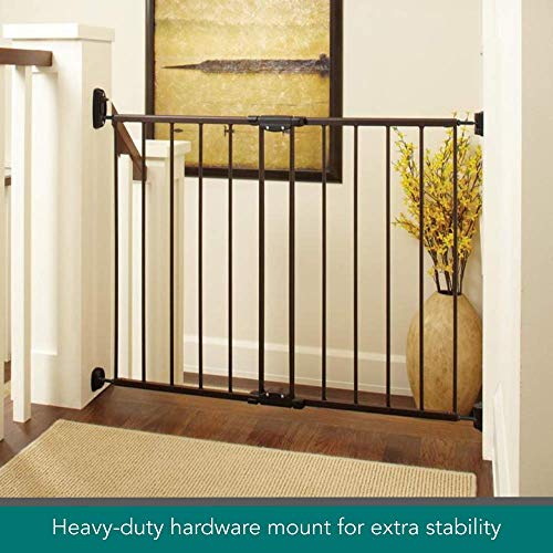 North States MyPet 47.8" wide Windsor Walk Thru Petgate: Heavy Duty Metal Construction. Hardware Mount. Fits 28.68"-47.85" Wide (31" Tall, Matte Bronze) - Image 3