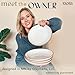 Mora Ceramic Large Pasta Bowls 30oz, Set of 4 - Serving, Salad, Dinner, etc Plate/Wide Bowl - Microwave, Oven, Dishwasher Safe Kitchen Dinnerware - Modern Porcelain Stoneware Dishes, Vanilla White