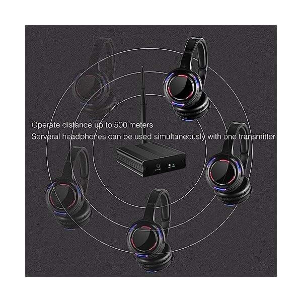 Professional Silent Disco LED Wireless Headphones and RF LED Silent Disco Earphones for iPod MP3 DJ Music Pary Club (30 led headphone + 2 transmitter) - Image 5