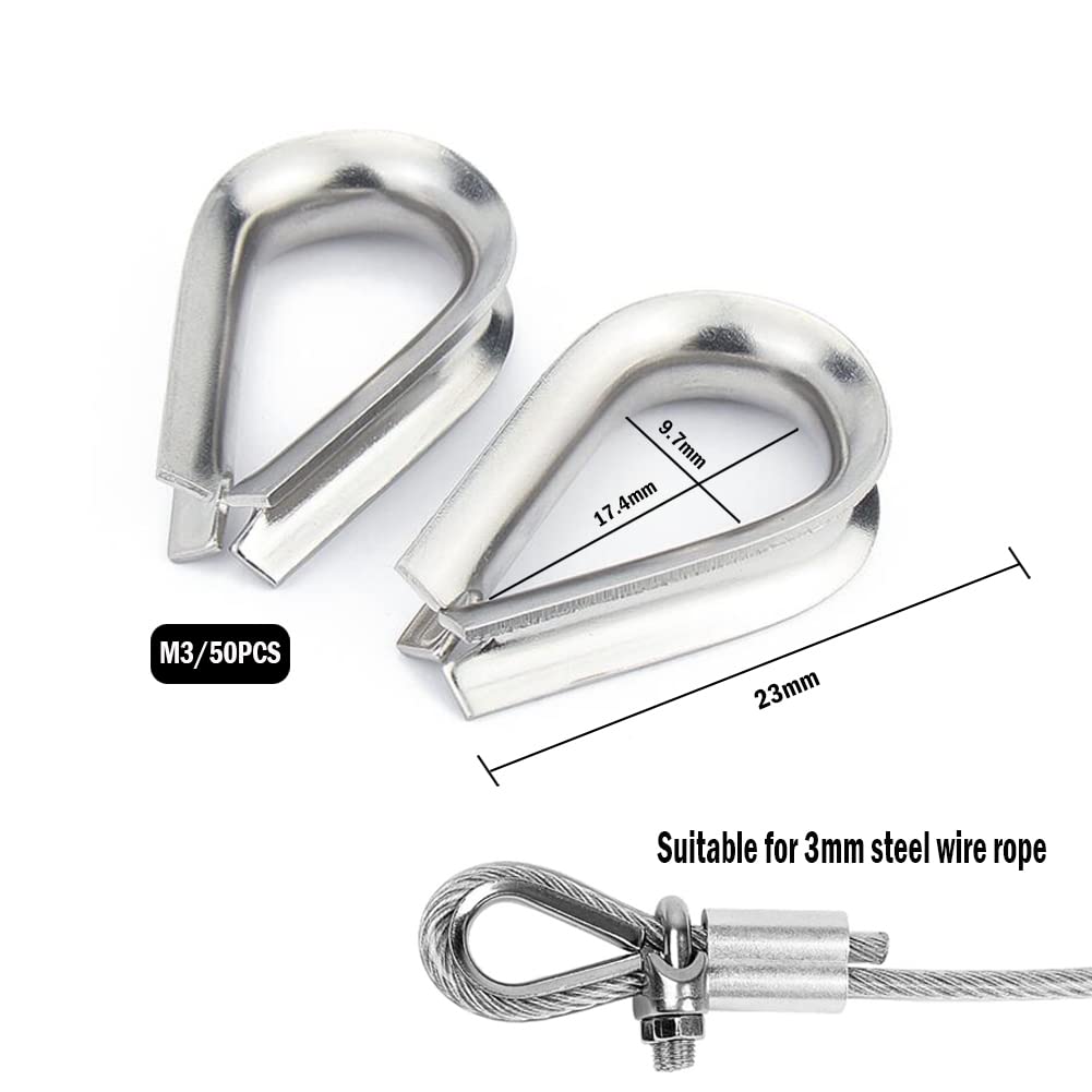 DAYTON, 3/16 In Compatible Rope Dia, 304 Stainless Steel, Wire Rope - View #3