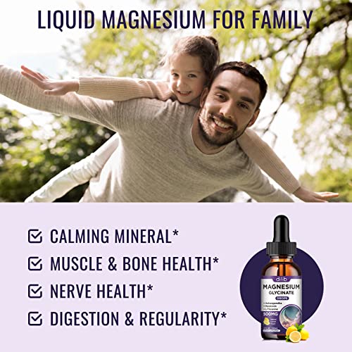 Magnesium Glycinate Supplement, Magnesium Liquid Drops With Magnesium Glycinate 500Mg Sleep Aid Drops - Melatonin, Ashwagandha, L - Theanine - Support Stress Relief, Bone, Muscle, Mood Vegan #TOP1