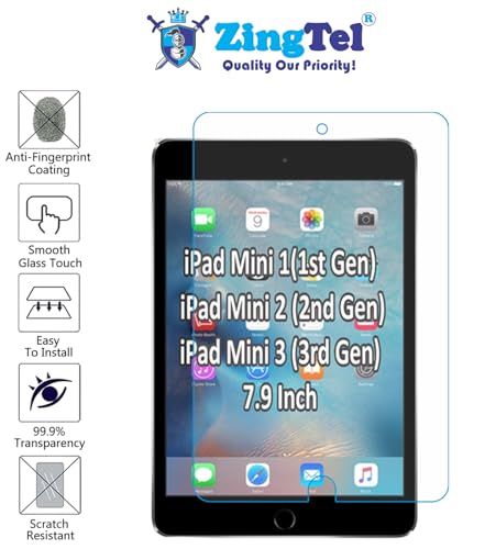 Image of Screen Guard Designed For iPad Mini (2012), Mini 2 (2013), Mini 3 (2014) 7.9 inch Nano Fiber Tempered Glass Screen Protector Flexible, HammerProof & Shatterproof