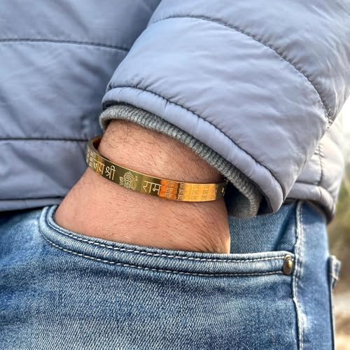 Generic Jai Shree Ram Men's Gold Bracelet - Image 7
