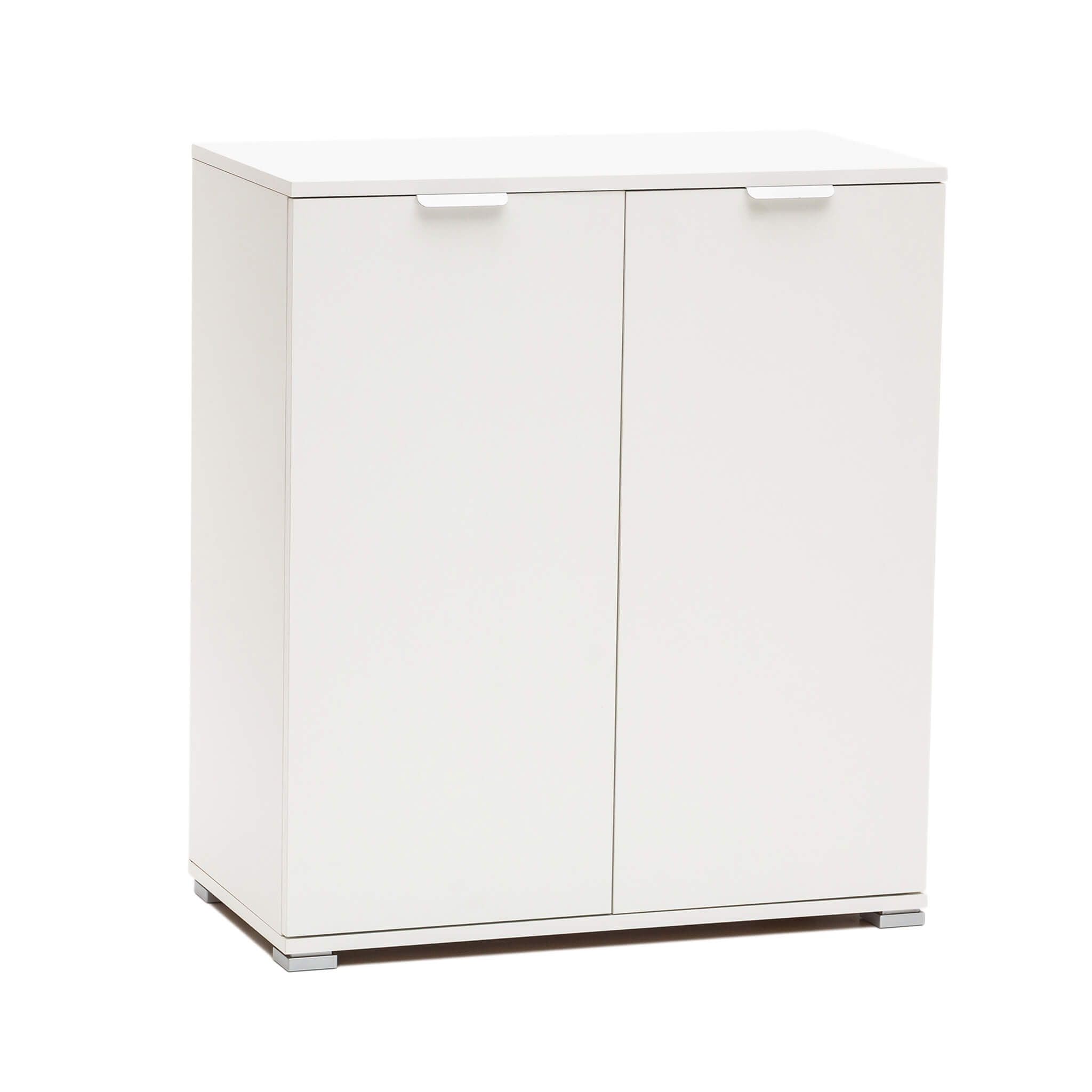 milani home - armadietto 2 ante 75 x 38 x 85 cm, bianco, truciolare bilaminato, mobile contenitore bagno cucina soggiorno