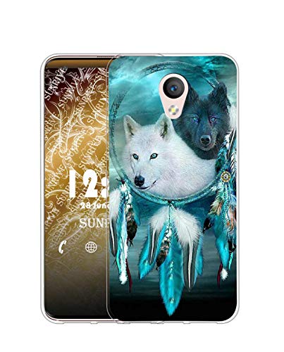 Sunrive Funda Compatible con ZTE Blade L7, Silicona Slim Fit Gel Transparente Carcasa Case Bumper de Impactos y Anti-Arañazos Espalda Cover(Q Lobo 6)