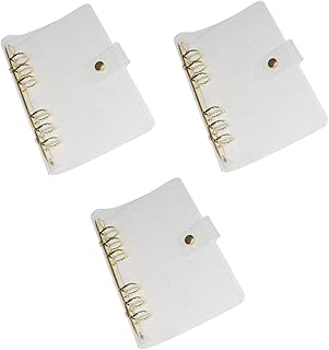 Gadpiparty 3 Peças Fichário Transparente Fichário A5 Fichário 6 Argolas Folhas Soltas Capa De Caderno Concha A5 Planejador Fichário Capa De Trabalho Fichário 6 Fichário Planejador Fichário 6