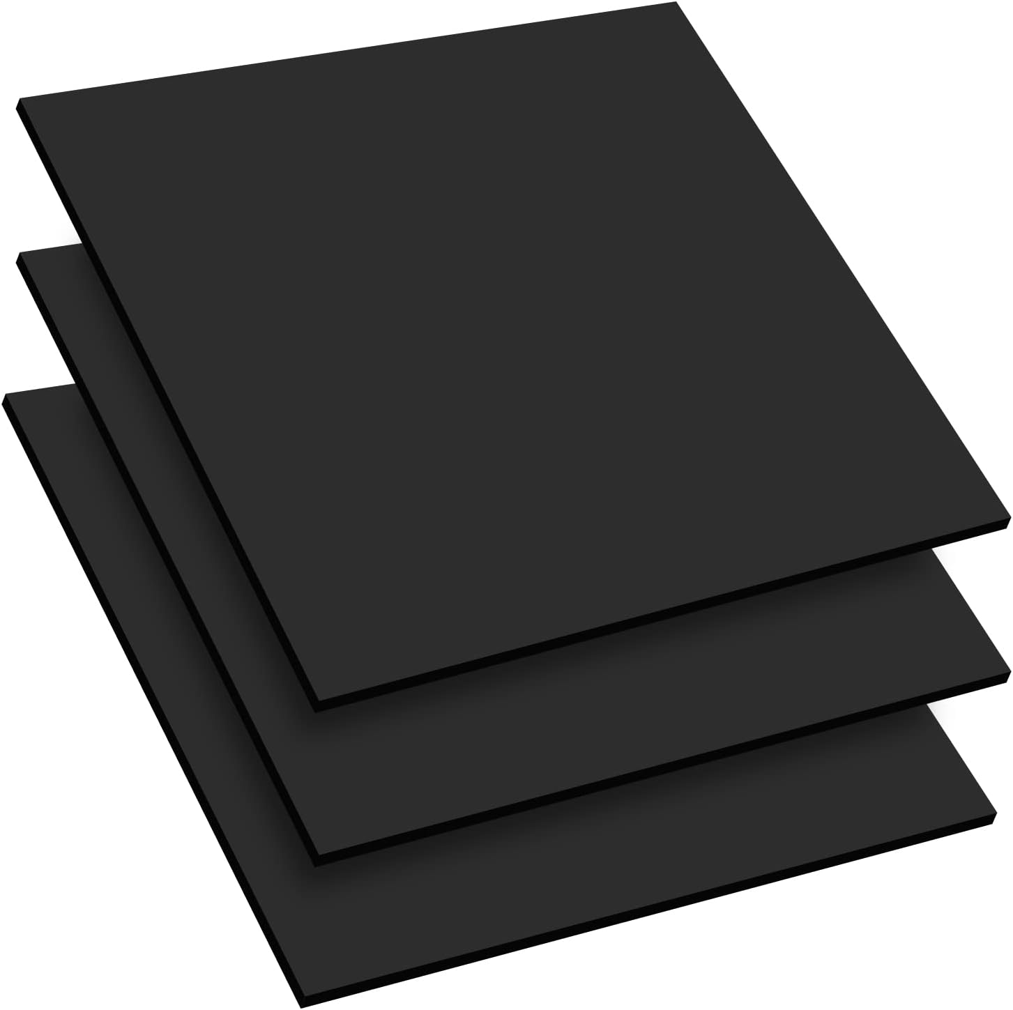 Mega Format Expanded PVC Plastic Sheets 10" X 10" Rigid Black Sheet for Crafts