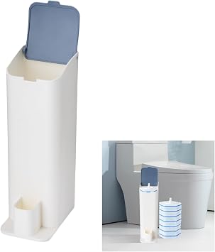 Holder for Clorox Toilet Wand, Compatible with Clorox Toilet Wand Holder only, White & Blue, Includes Wand
