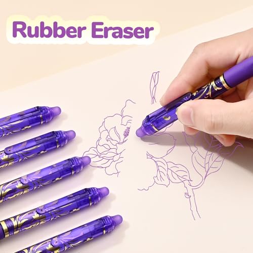 Temiary 10 bolígrafos retráctiles de gel borrables miniatura 5