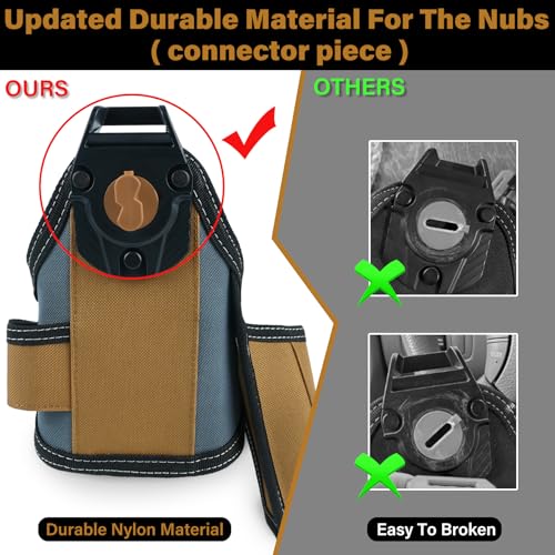 Image of MELOTOUGH 7-Pocket Technician Pouch-Small Pocket Tool Belt Pouch with Belt Clip,Clip on Larger Pockets & Loop, Clip on-Tool Holder Accessory