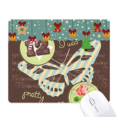 Tapis de souris en caoutchouc roses et papillons grand confort pc