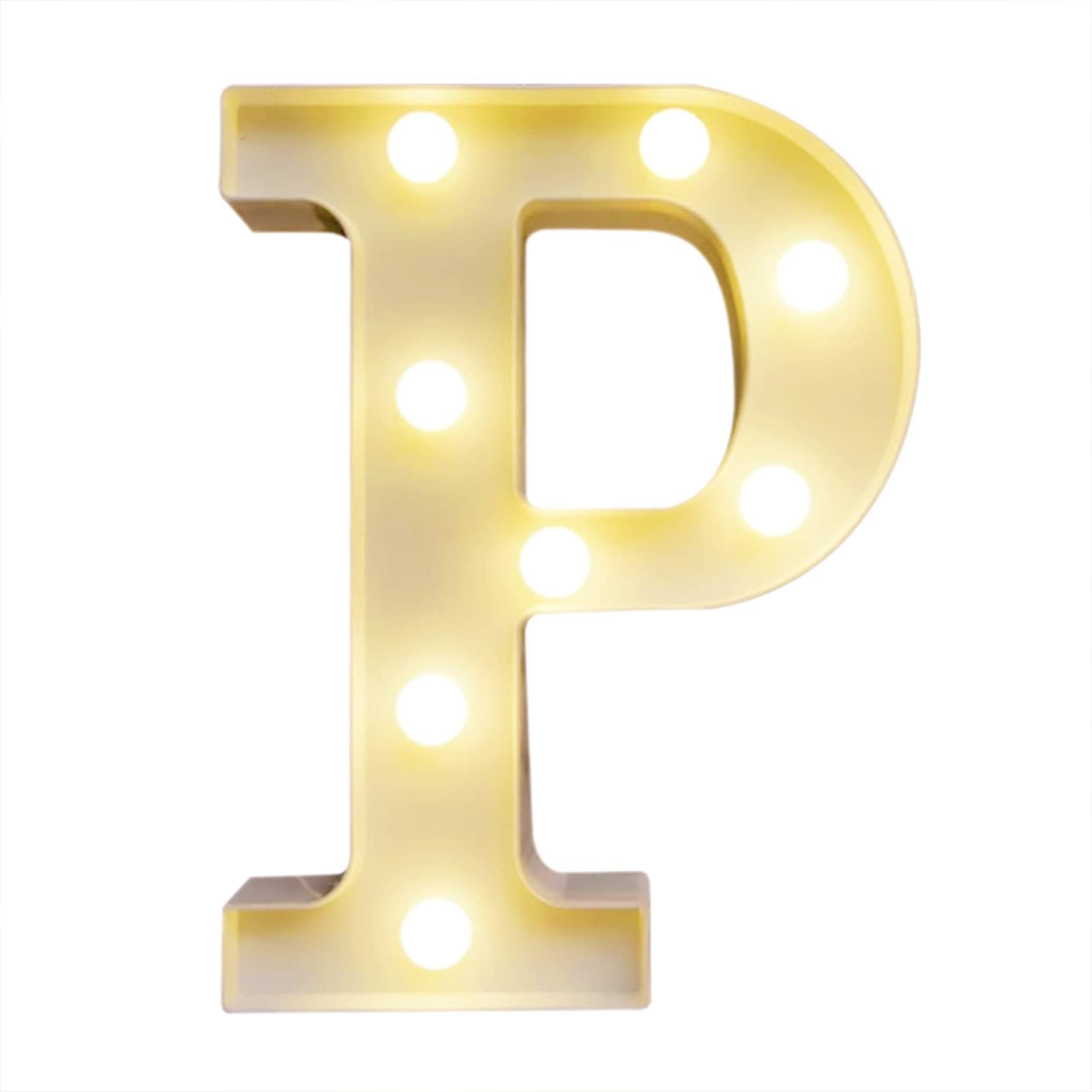 Alphabet LEDs Light Standing Letters Sign with Bulbs Night Lamp Warm Whiteant Bright Light Effect 2 * AA Cell Operated IP54 Water Resistance for Birthday Wedding Home Party Bar