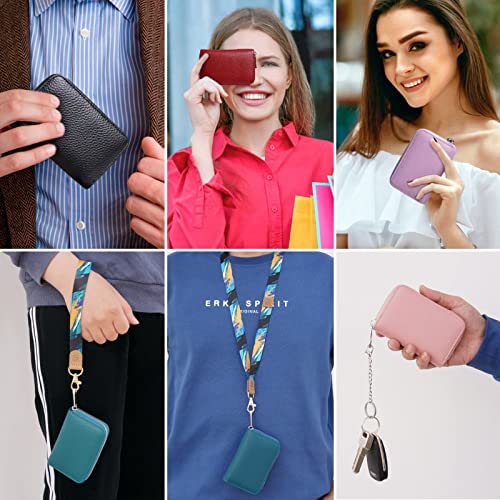 Gadiemkensd Women Credit Card Holder Small Rfid Wallet Zipper Genuine Leather Accordion Wallets Case For Womens Id Compact Slim Zip 12 Individual Credit Card Slots And 2 Cash Slots Blue #TOP5