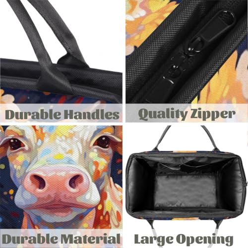 Colorful Cow Skin Gym Bag for Women Men, Travel Sports Duffel Bag with Trolley Sleeve, Waterproof Sports Gym Bag Weekender Overnight Bag Carry On Tote Bag for Travel Gym Sport4