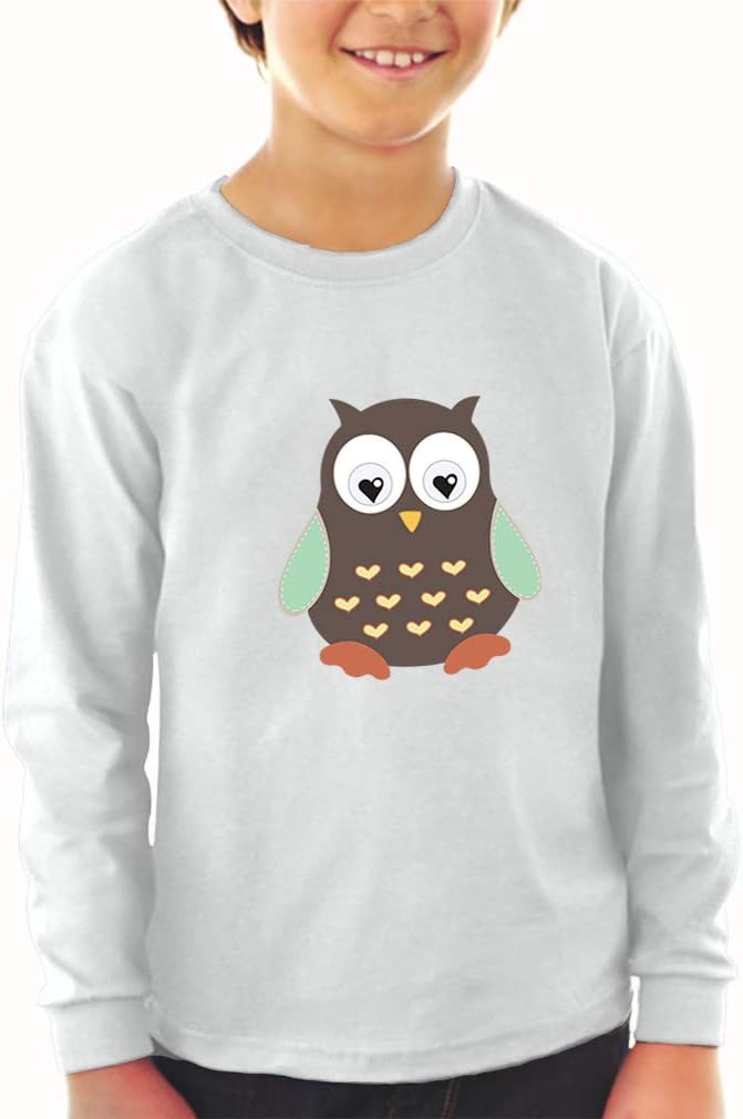 Kids Long Sleeve T Shirt Owl Toy Brown Cotton Boy & Girl Clothes Funny Graphic Tee Royal Blue Design Only 4T - Image 2