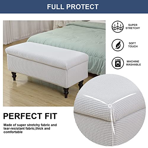 Image of FUANGUI Ottoman Cover Stretch Storage Ottoman Bench Slipcover Printed Folding Storage Bench Ottoman Cover Footrest Stool Slipcover Footstool Protector Cover with Elastic Bottom,Medium