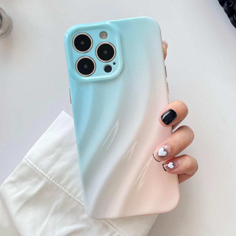 Coque luxe iPhone 14 Pro Max dégradé de couleur et texture vagues d'eau