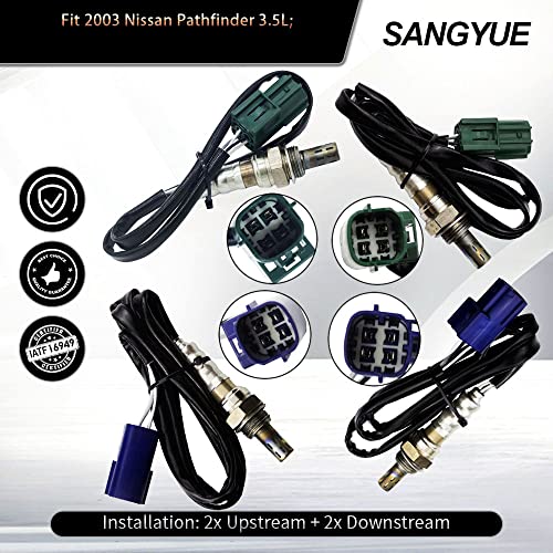 Sensor de oxígeno 4 piezas para Nissan Pathfinder 2003 miniatura 2