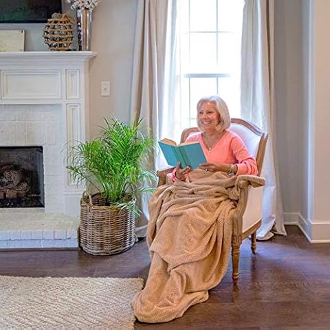 PediPocket Patented Foot Pocket Blanket – 50” x 70” with 20” Deep Foot Pocket, Plush Velvety Fleece Blanket,Everyday Luxurious Comfort, Machine Washable,Gift Idea – Cozy Cappuccino (Non-Electric)