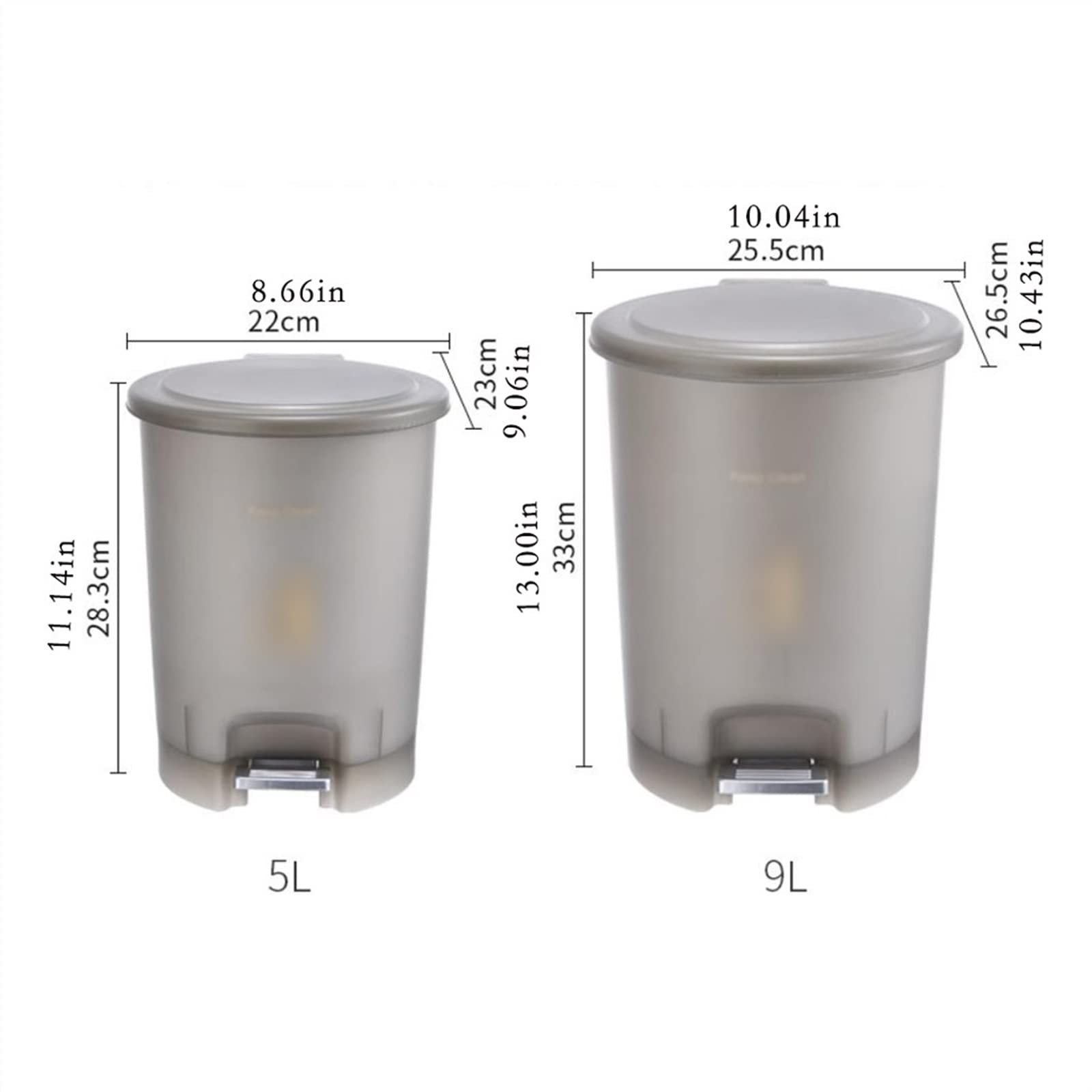 Pattumiera da bagno Pattumiera a pedale for uso domestico da 5 l con coperchio Cucina creativa Soggiorno Camera da letto Pattumiera in plastica Cestino for la carta Secchio for il bagno Cestino