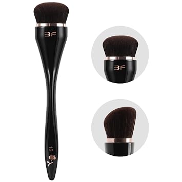 Angled Foundation Brush for Liquid Cream Blending, Black, 1Pcs