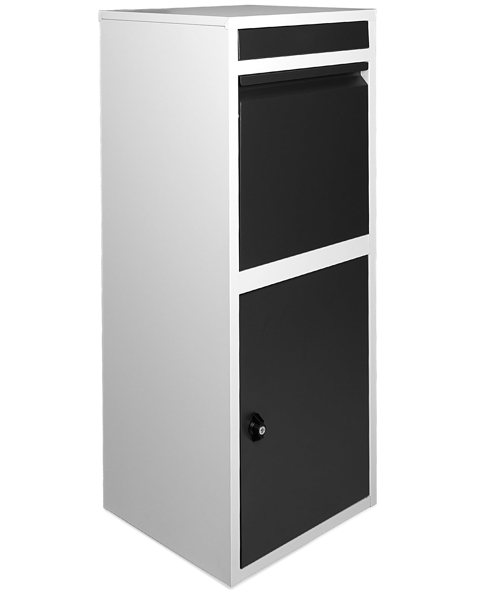 Ondis24 Korona Paketbox Postbox für Pakete, Päckchen, Warensendungen und Briefe mit Paketsafe (103 cm, Grau Schwarz) Standard 103 cm x 41 cm Grau Schwarz