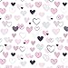 Stoffa, 100% cotone, motivo: cuori, per bambini, vendita al metro, per lavori di cucito artigianali (cuore, rosa, fucsia, blu, 100 x 160 cm)