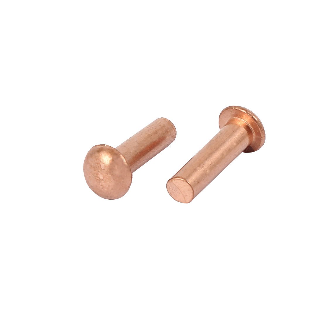 Sourcingmap 3mm x 10mm Shaft Flat Head Bolts Copper Solid Rivets Fasteners Gold Tone 50 Pcs - Image 2