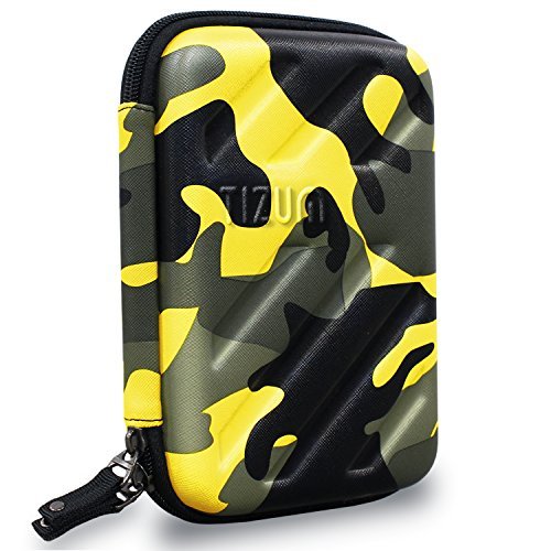 Image of Tizum Portable Electronic Travel Gadgets & Accessories Organizer Multipurpose Pouch, Rugged Travel Friendly (Camouflage Yellow)