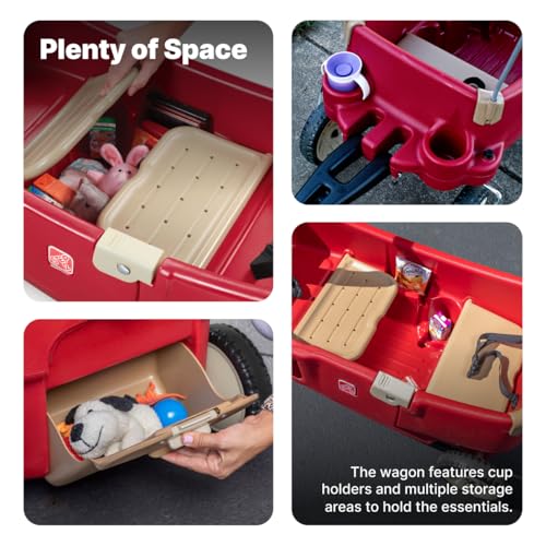 Image of Step2 All Around Canopy Wagon, Kids Ride On Toy, Stroller Substitute, Includes Seat Belts, Made of Durable Plastic, Max Weight 75 lbs., For Toddlers 1.5-5 Years Old