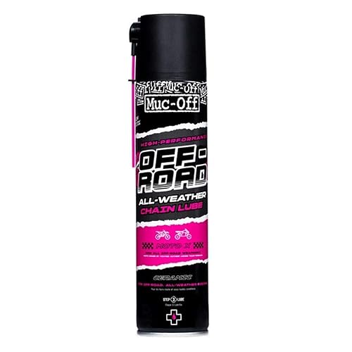 Muc-Off Lubricante de cadena de motocicleta todoterreno, 13.5 onzas líquidas, lubricante de cadena de motocicleta, cera de cadena para todas las