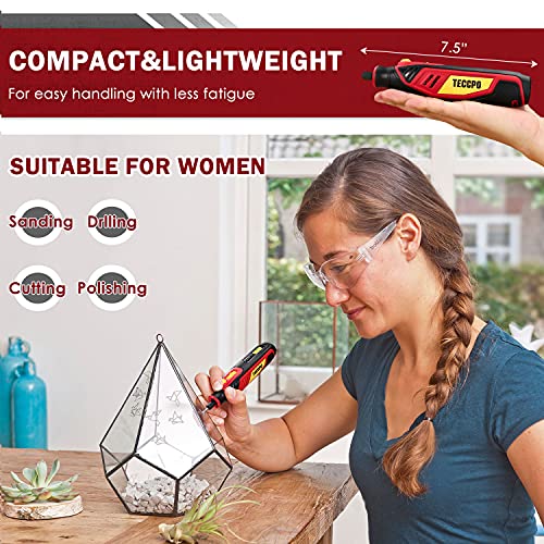 4V Cordless Rotary Tool, 5-Speed 25000Rpm Teccpo Mini Power Rotary Tool With 53 Accessories, Rechargeable Rotary Tool For Grinding, Polishing, Wood Carving, Engraving, Soft Metal Drilling, Cutting #TOP6